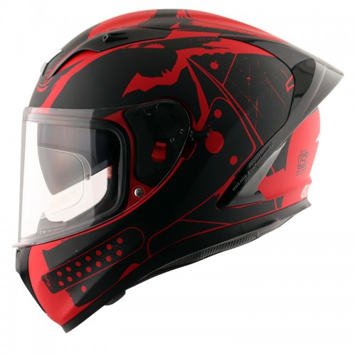batman motorcycle helmet AXOR Street DC Batman/ Dull Black Red| Sparewick India