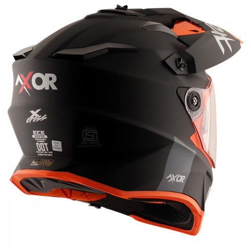 X-Cross Dual Visor SC/ Dull Black Orange - Premium  from AXOR - Just Rs. 6983! Shop now at Sparewick