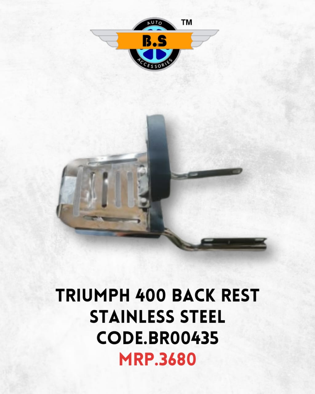 Sparewick - Triumph Speed 400 Backrest with Carrier | Sparewick