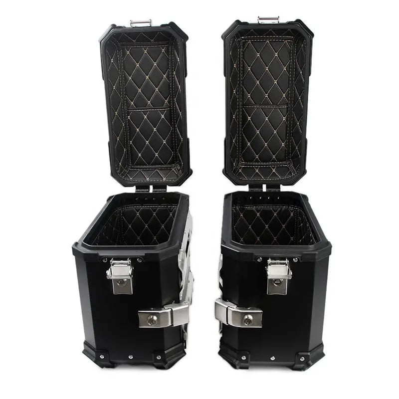 Side ALuminium Panniers (Set of 2) Black - Reflectors and  Fittings Included - Premium  from Sparewick - Just Rs. 24400! Shop now at Sparewick