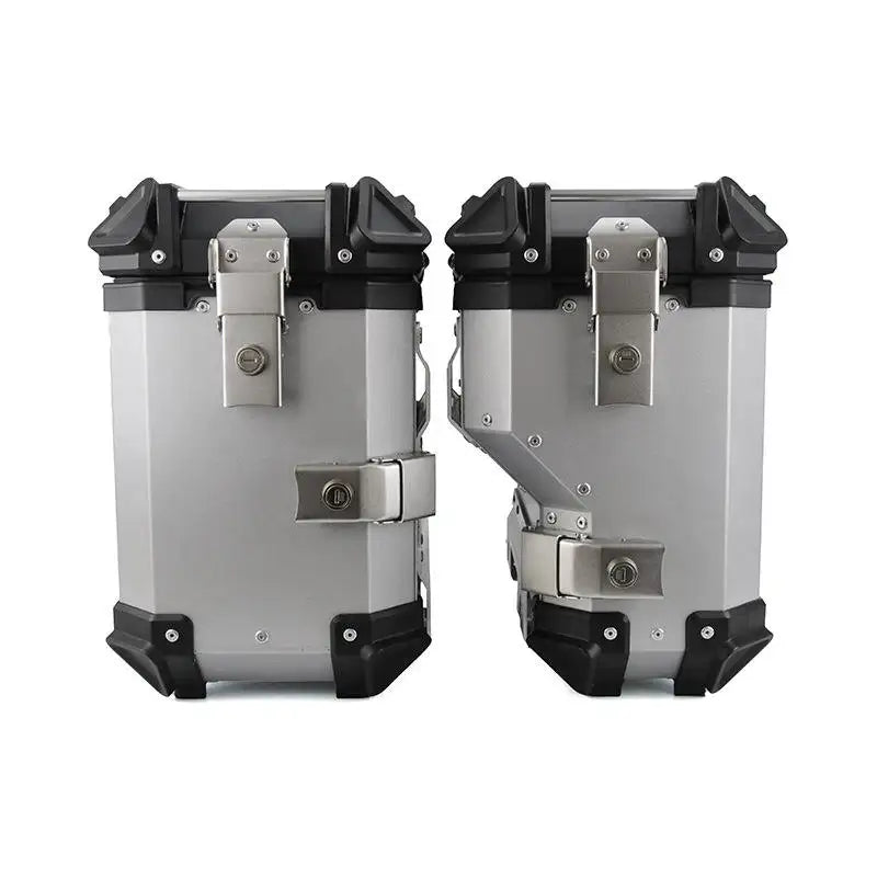 Side ALuminium Panniers (Set of 2) Silver- Reflectors and  Fittings Included - Premium  from Sparewick - Just Rs. 24400! Shop now at Sparewick