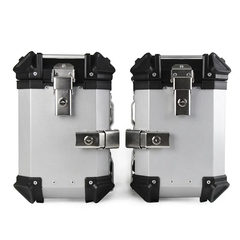Sparewick - Aluminium Panniers - Set of 3 (Top box 46 Litres and Side 38 Litres Each ) Silver | Sparewick