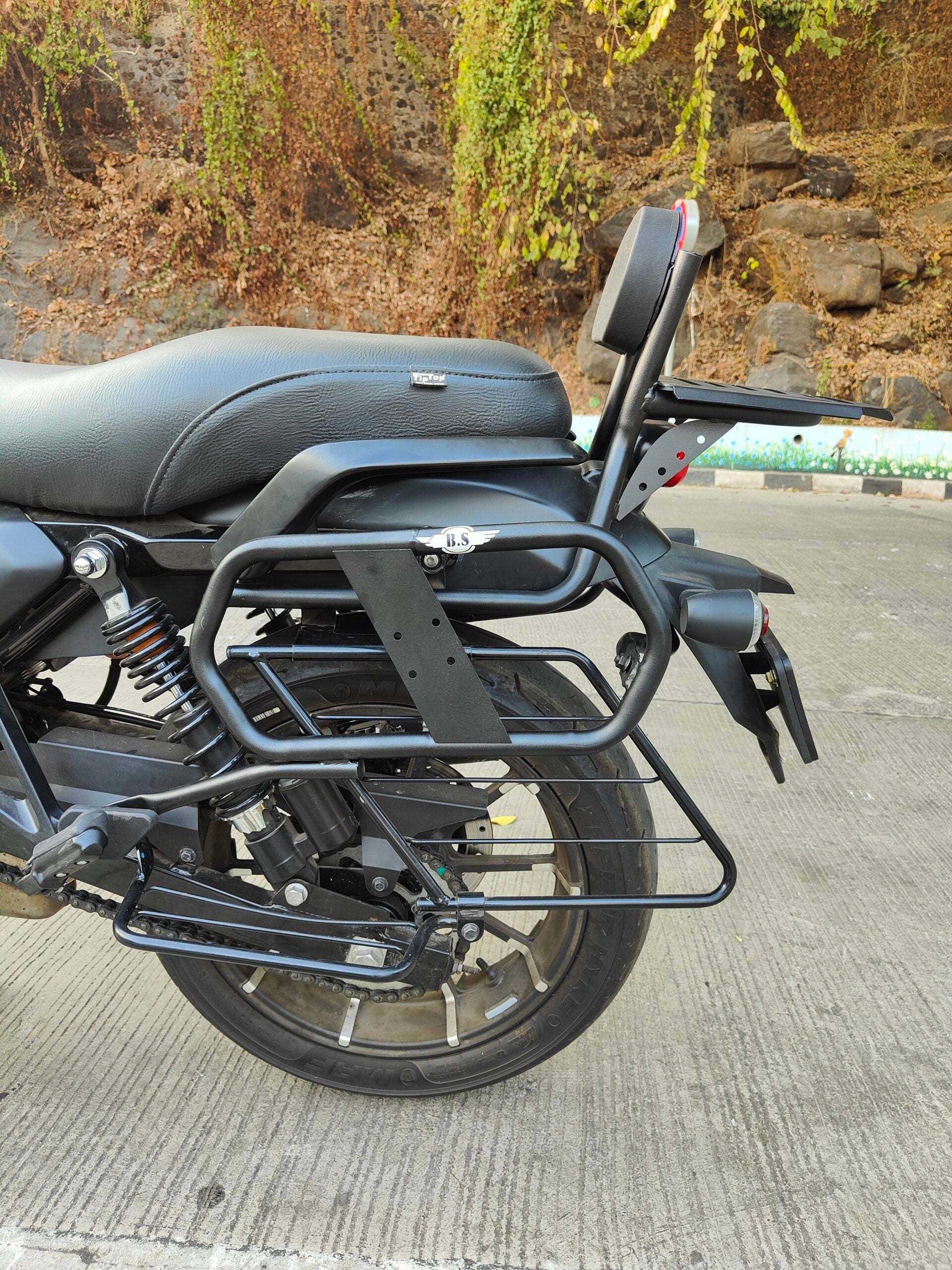 Harley X440 Backrest with Carrier (Stainless Steel) Black - Premium  from Sparewick - Just Rs. 4100! Shop now at Sparewick
