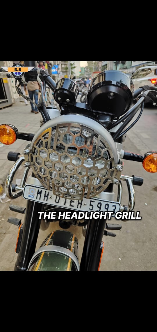 Sparewick - Super Meteor 650 Headlight Grill (Stainless Steel) Chrome | Sparewick