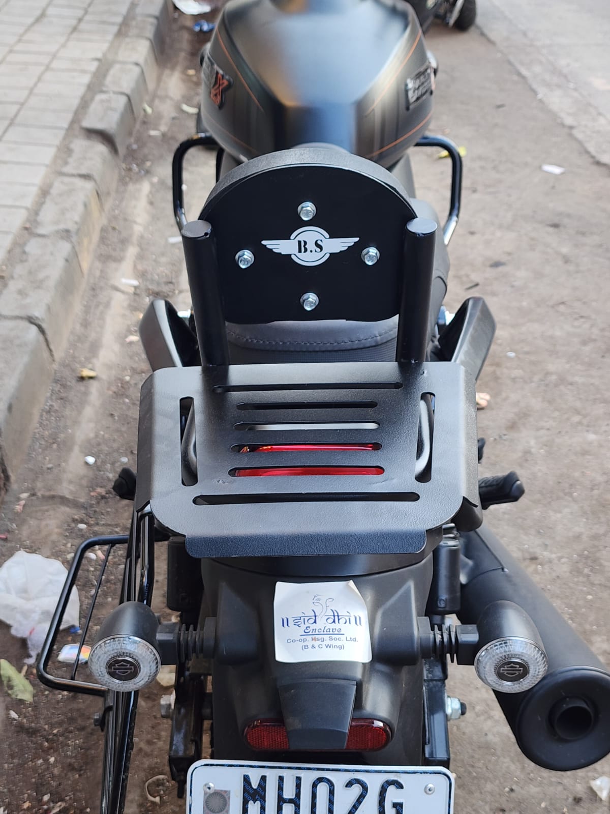 Harley X440 Backrest with Carrier (Stainless Steel) Black - Premium  from Sparewick - Just Rs. 4100! Shop now at Sparewick