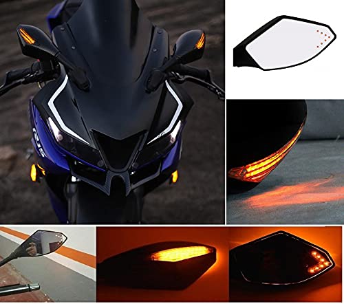 MIRRORS WITH LIGHT FOR ALL FEARING BIKES UNIVERSAL FITTING Buy sparewick Online Sparewick