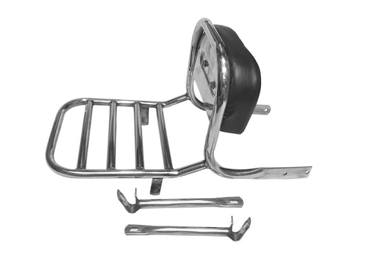 Stainless Steel Backrest with Carrier (Stainless Steel) - Premium Backrests from Sparewick - Just Rs. 1400! Shop now at Sparewick