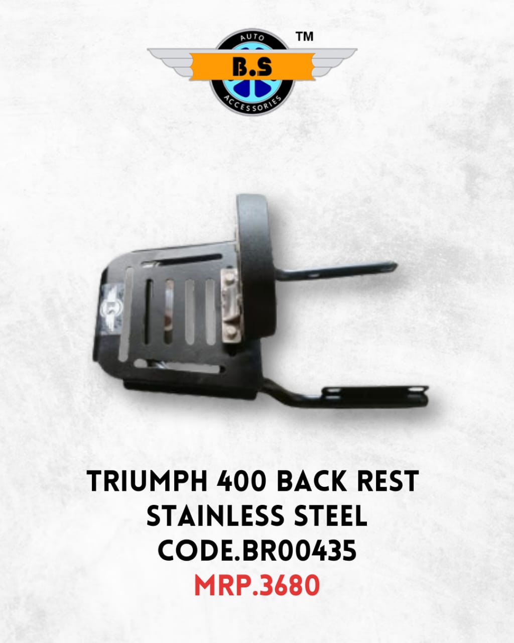 Triumph Speed 400 Backrest with Carrier - Premium  from Sparewick - Just Rs. 3450! Shop now at Sparewick