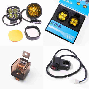HJG 4LED 40W Mini with Harness/Hazard Mode/Switch/Clamps/Yellow Cap