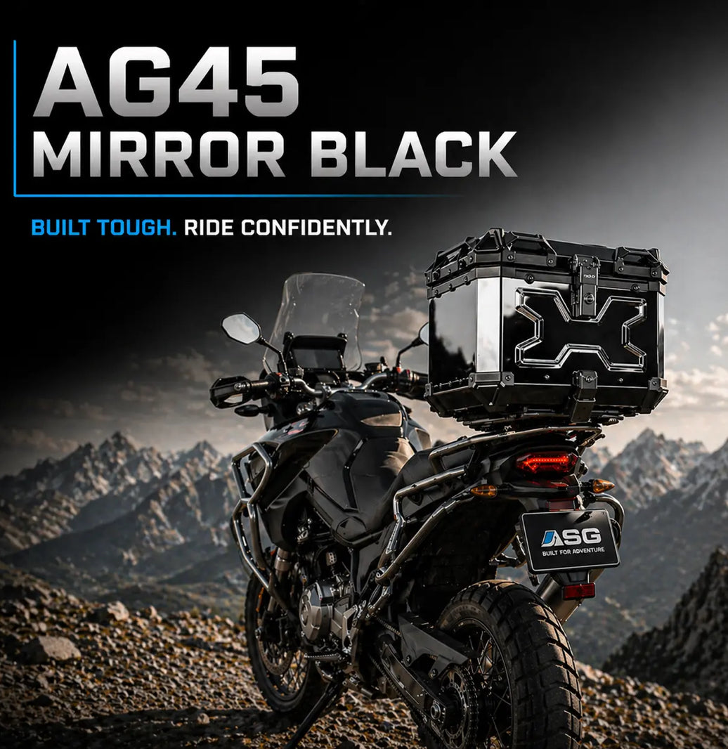 Sparewick Top Box- Asg Top Box 45 Litres(Mirror Black) | Sparewick
