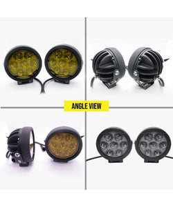 HJG Round 70W LED Fog Light with Yellow Filter Cap