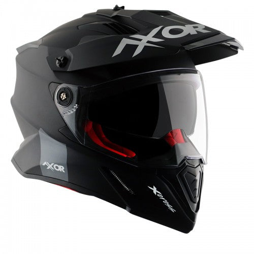 X-Cross Dual Visor SC/ Dull Black Red - Premium  from AXOR - Just Rs. 6983! Shop now at Sparewick