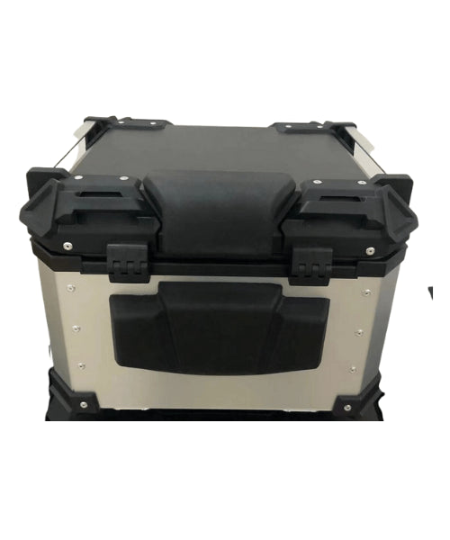 JDR Aluminium Top Box with Backrest (46 Litres)/  Silver - Premium  from Sparewick - Just Rs. 10750! Shop now at Sparewick