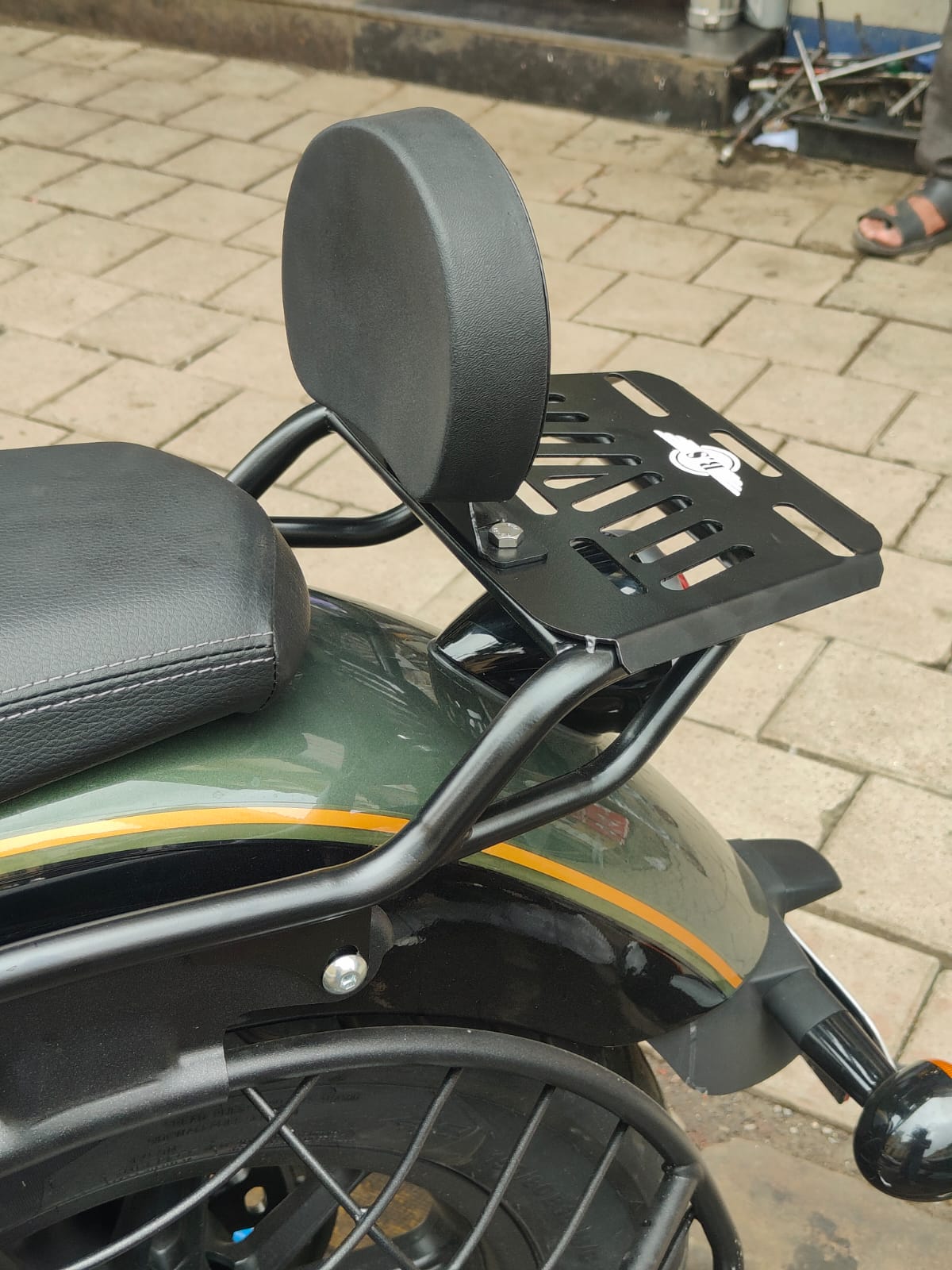 Super Meteor 650 Backrest with Carrier ( Stainless Steel) Black - Premium  from Sparewick - Just Rs. 4100! Shop now at Sparewick