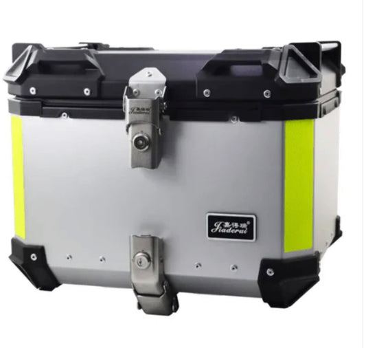 Jdr 55 litres aluminium top box with backrest - Silver - Premium  from Sparewick - Just Rs. 12750! Shop now at Sparewick