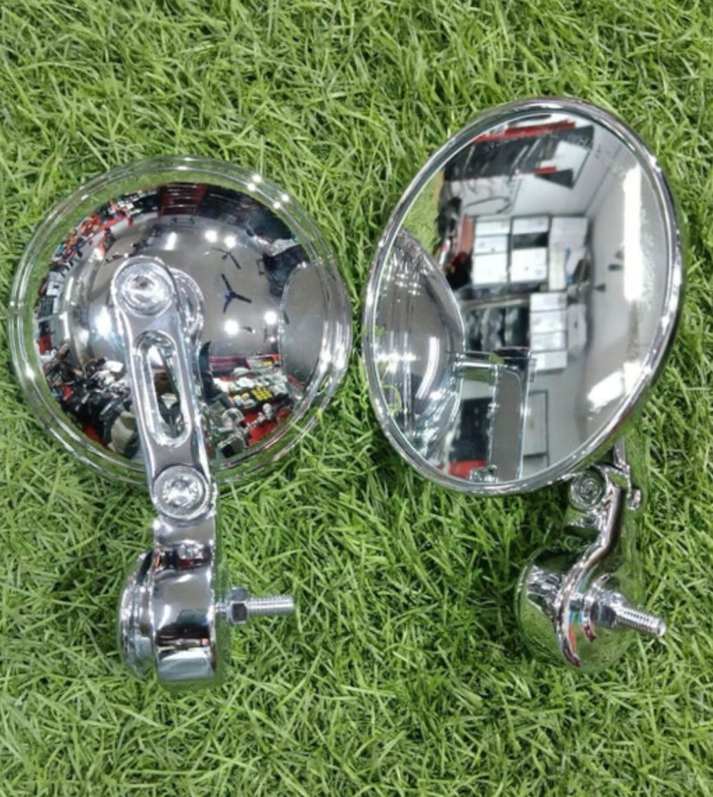 Premium Jawa Style Big Mirrors- Chrome - Premium Side Mirrors from Sparewick - Just Rs. 1800! Shop now at Sparewick