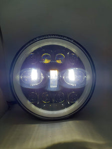 11 LED Tiranga Headlight-7 Inch(6 Months Warranty) with Low Beam on