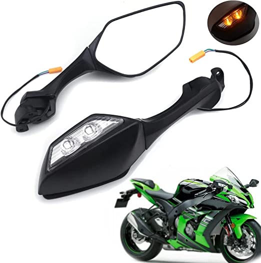 MIRRORS WITH LIGHT (ZX-10-R Style) ALL FEARING BIKES - Premium  from sparewick - Just Rs. 2400! Shop now at Sparewick