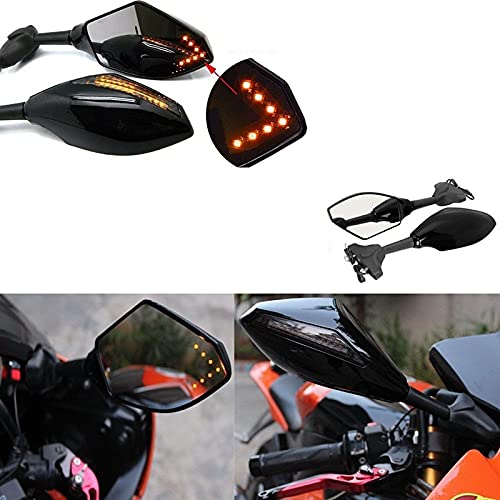 MIRRORS WITH LIGHT FOR FEARING BIKES (UNIVERSAL FITTING)