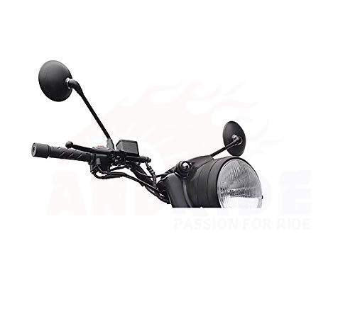 Long Round Mirror-Black - Premium Side Mirrors from Sparewick - Just Rs. 690! Shop now at Sparewick