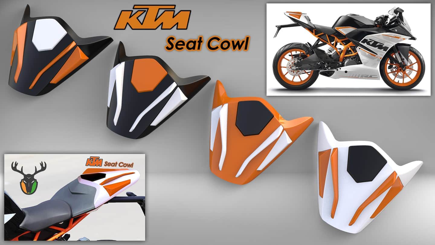 KTM RC Seat Cowl- Orange and Black (Premium Quality) - Premium Seat Cowl from Sparewick - Just Rs. 1780! Shop now at Sparewick
