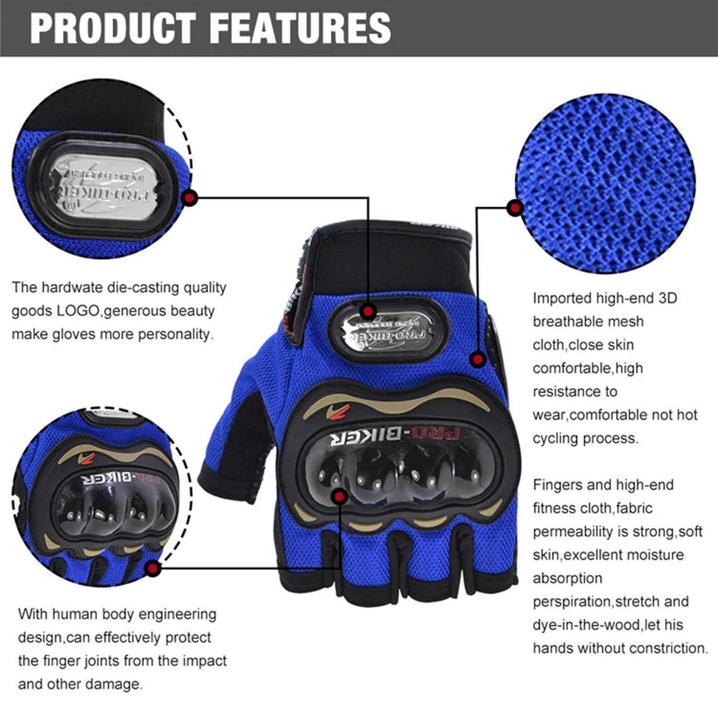 Probiker Half Finger Bike Gloves - Premium Safety Gears from Sparewick - Just Rs. 350! Shop now at Sparewick