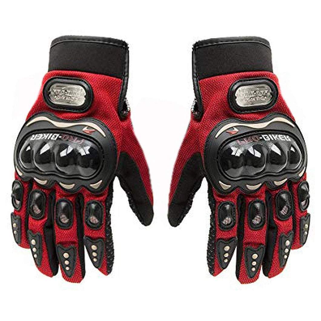 Probiker Synthetic Leather Gloves Red - Sparewick
