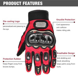 Probiker Synthetic Leather Gloves Red - Sparewick