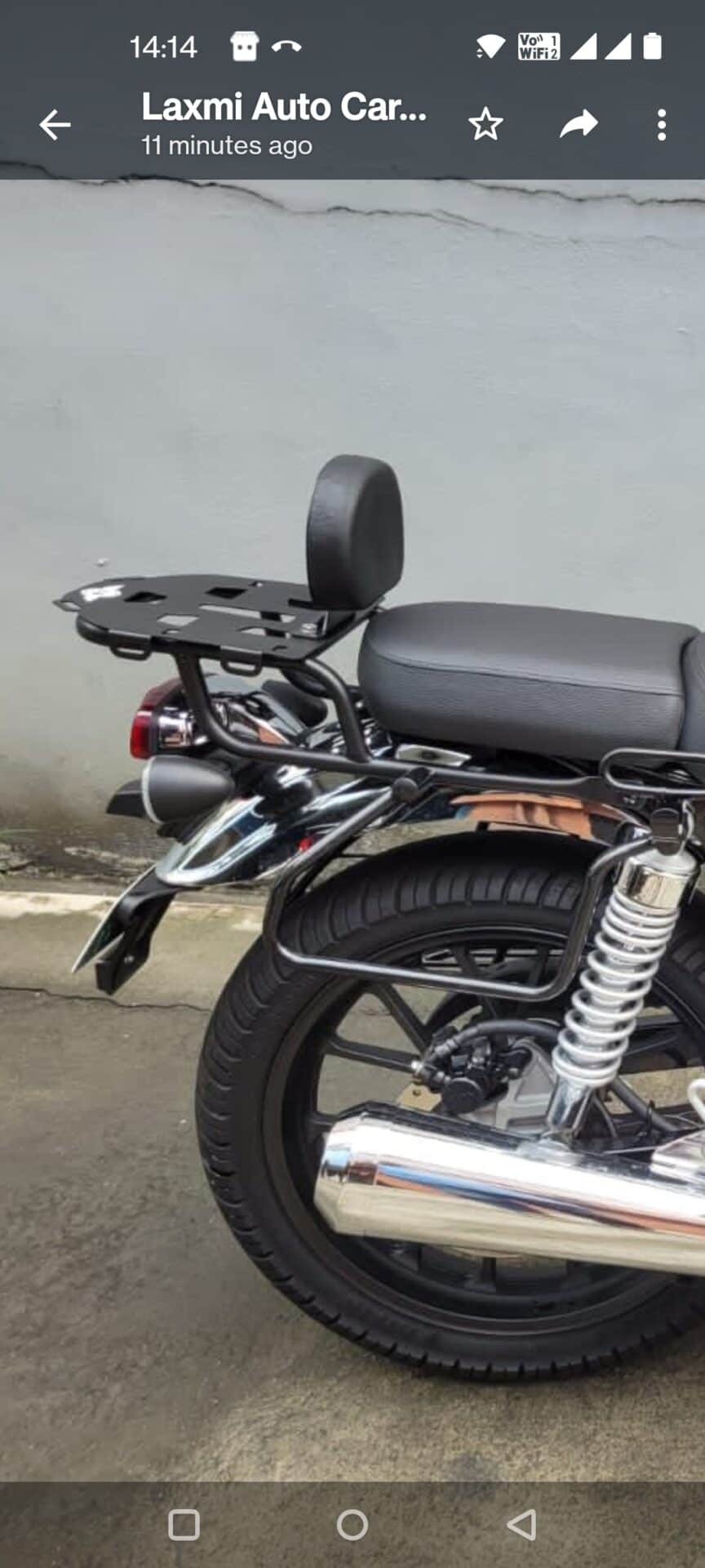 HONDA HNESS BACKREST WITH CARRIER - LASER CUT (STAINLESS STEEL) - Premium  from sparewick - Just Rs. 3200! Shop now at Sparewick