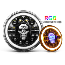 Load image into Gallery viewer, Skull Headlight MultiColour DRL - 7 Inch(6 Months Warranty)
