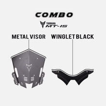 Load image into Gallery viewer, Combo of Yamaha MT 15 Metallic Visor + Winglet
